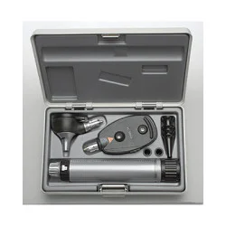 Diagnostik Set HEINE K 180 F.O. 2,5V, mit Batteriegriff, Tips, Etui, Lasergravur