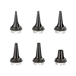 Dauergebrauchs-Trichter-Set, HEINE, schwarz, 5 Ohr- + 1 Nasen-Trichter