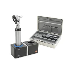 Otoskop HEINE BETA 200 F.O. LED, mit Ladegriff, Tips, Ladegerät, Lasergravur