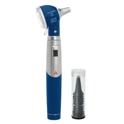 Otoskop HEINE mini 3000 LED F.O., 2,5V, blau, mit Batteriegriff, Einweg-Tips