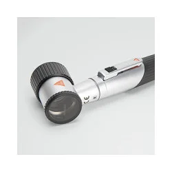 Dermatoskop HEINE mini 3000 LED, 2,5V, schwarz, Batteriegriff, Kontaktscheibe, Skala, Gravur