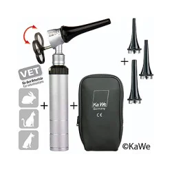 EUROLIGHT® VET C30 OP Otoskop inklusive 3 Vet Dauer-Ohrtrichter mit Lasergravur