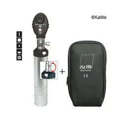 Ophthalmoskop EUROLIGHT E15 2,5 V, mit 5 Blenden und Batteriegriff, in Tasche, mit Lasergravur