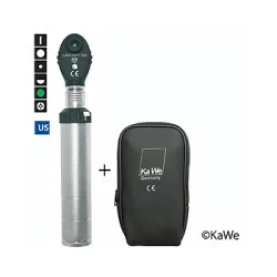 Ophthalmoskop EUROLIGHT E36, 2,5 V, Blaufilter, USA-Version, mit CLIC-Verschluss,mit Lasergravur