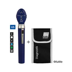 Ophthalmoskop PICCOLIGHT E56, 2,5 V, sky, Blaufilter, USA-Version, mit Lasergravur