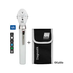 Ophthalmoskop PICCOLIGHT E56, 2,5 V, stone, Blaufilter, USA-Version, mit Lasergravur