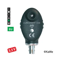 Ophthalmoskop-Kopf EUROLIGHT E36, 3,5 V,  EU-Version mit 6 Blenden