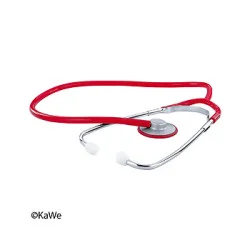 Single Flachkopf-Stethoskop, rot, Aluminium