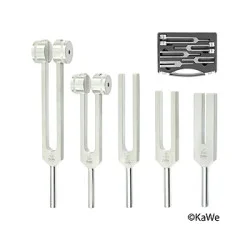 Stimmgabel aus Aluminium Set, 5 Stimmgabeln im Etui