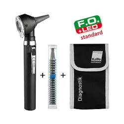 Otoskop PICCOLIGHT F.O. LED standard, 2,5 V, night inklusive Tasche, Ohrtrichter und Lasergravur