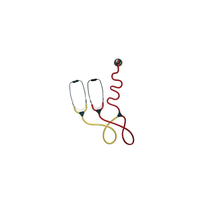 Duo training stethoscope for nurses, red-yellow
