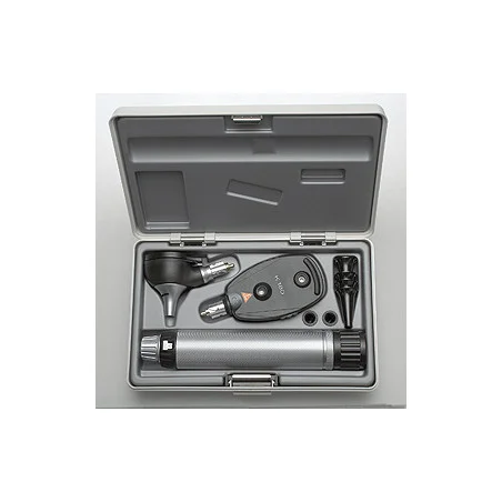 Diagnostik Set HEINE K 180 F.O. 2,5V, mit Batteriegriff, Tips, Etui, Lasergravur