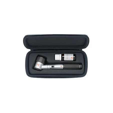 Dermatoskop HEINE mini 3000 LED, schwarz, Kontaktscheibe mit Skala, Etui, inkl. Lasergravur