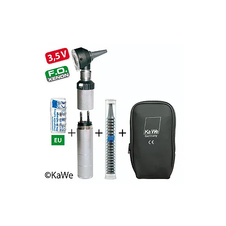 Otoskop COMBILIGHT F.O. 30, 3,5V / 240V, mit Steckerladegriff und Lasergravur