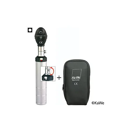 Ophthalmoskop EUROLIGHT E10, 2,5V mit Schraubgewinde, inklusive Reißverschlusstasche