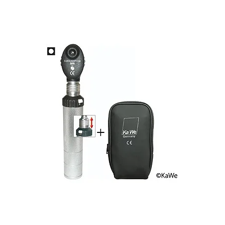 Ophthalmoskop EUROLIGHT E30, 2,5V mit Clic-Verschluss, inklusive Tasche, mit Lasergravur
