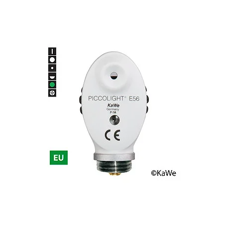 Ophthalmoskop-Kopf PICCOLIGHT E56, 2,5 V, stone, Grünfilter, EU-Version mit 6 Blenden