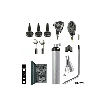 BASIC SET, Otoskop COMBILIGHT C10 / Ophthalmoskop EUROLIGHT E15 mit Zubehör und Lasergravur