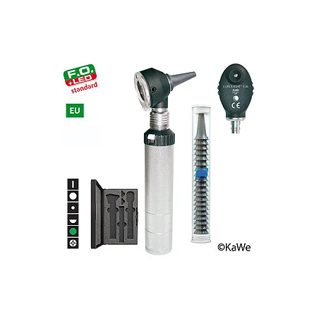 Diagnostik-Set, Otoskop COMBILIGHT F.O.30 LED und Ophthalmoskop E36 (EU) mit Zubehör und Gravur