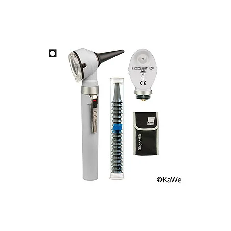 PICCOLIGHT C Set, Otoskop und Ophthalmoskop, stone, mit Zubehör und Lasergravur