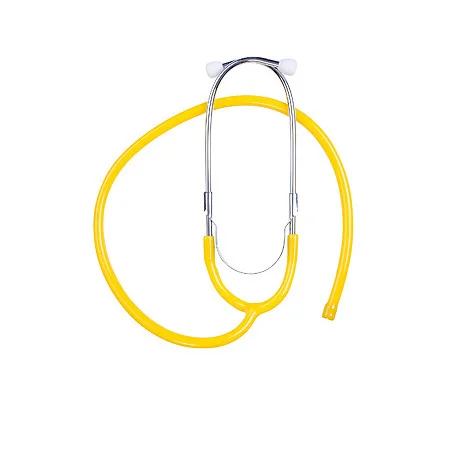 Ohrbügel aus Aluminium mit Schlauch, gelb, für LuxaScope Sonus Flat Flex Stethoskop